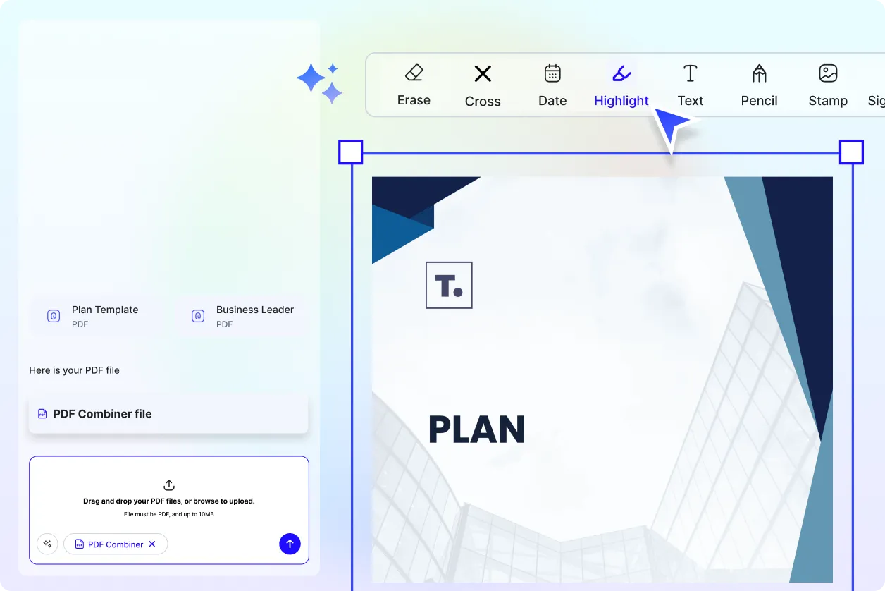 Free AI Combine PDF Editor, Free Online PDF Combiner